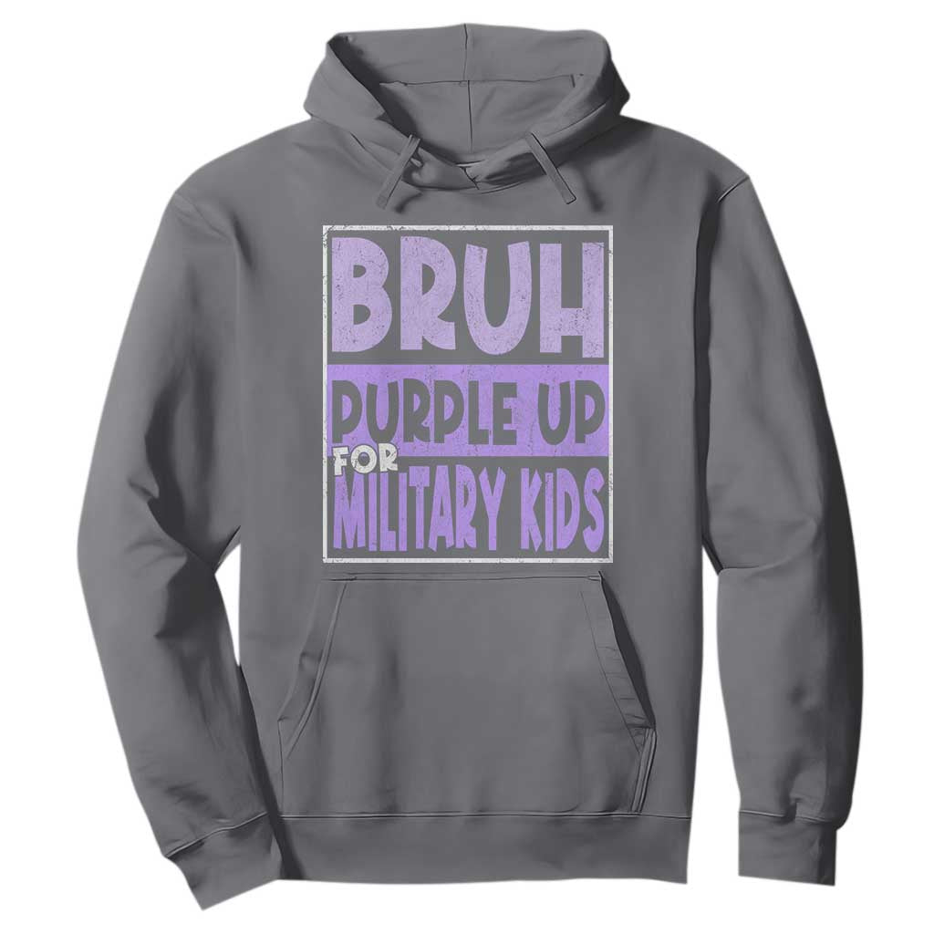 Funny Bruh Purple Up For Military Kids Hoodie Military Child Month TS11 Charcoal Print Your Wear