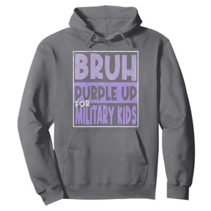 Funny Bruh Purple Up For Military Kids Hoodie Military Child Month TS11 Charcoal Print Your Wear