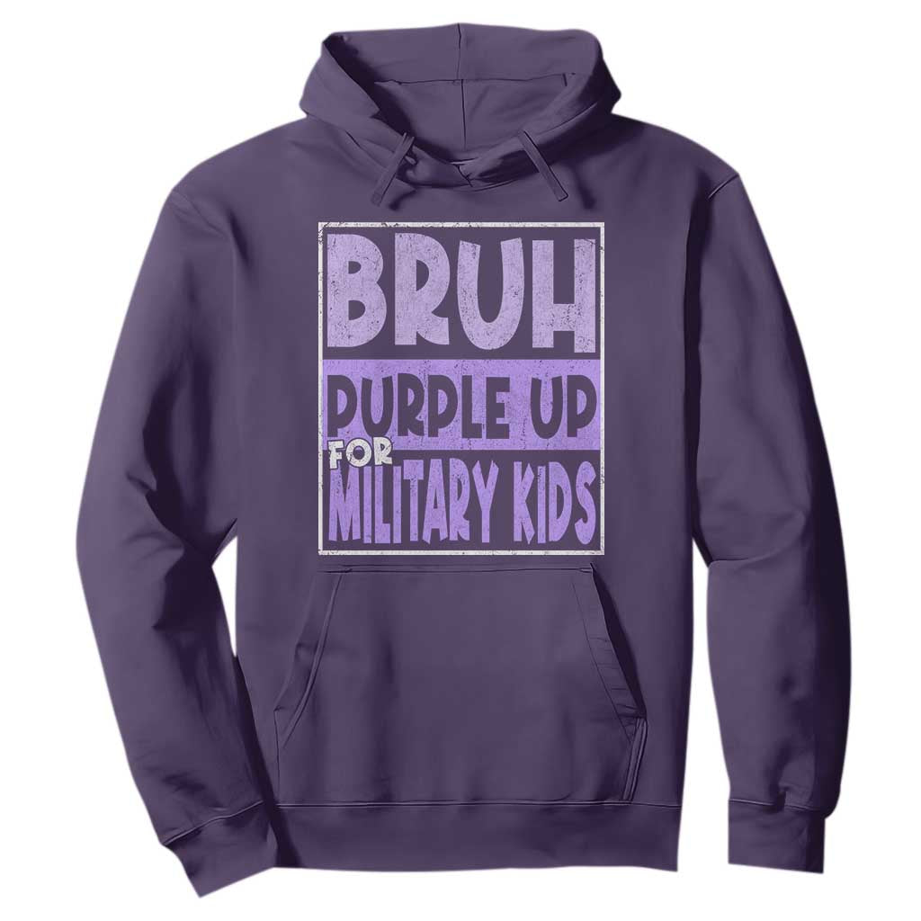 Funny Bruh Purple Up For Military Kids Hoodie Military Child Month TS11 Purple Print Your Wear