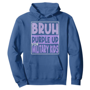 Funny Bruh Purple Up For Military Kids Hoodie Military Child Month TS11 Royal Blue Print Your Wear
