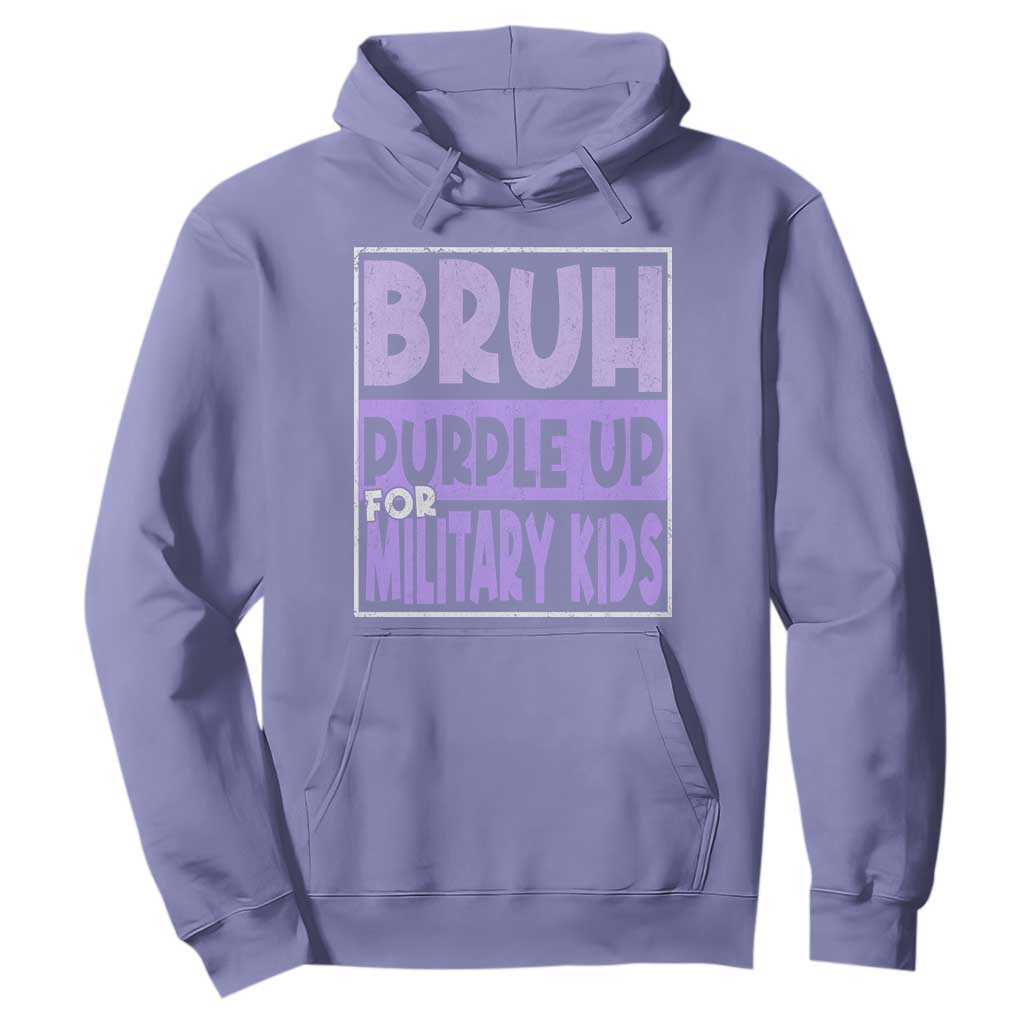 Funny Bruh Purple Up For Military Kids Hoodie Military Child Month TS11 Violet Print Your Wear