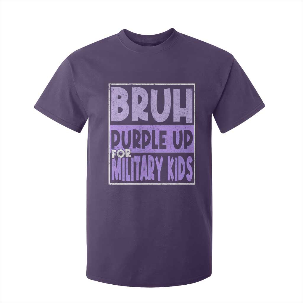 Funny Bruh Purple Up For Military Kids T Shirt For Kid Military Child Month TS11 Purple Print Your Wear