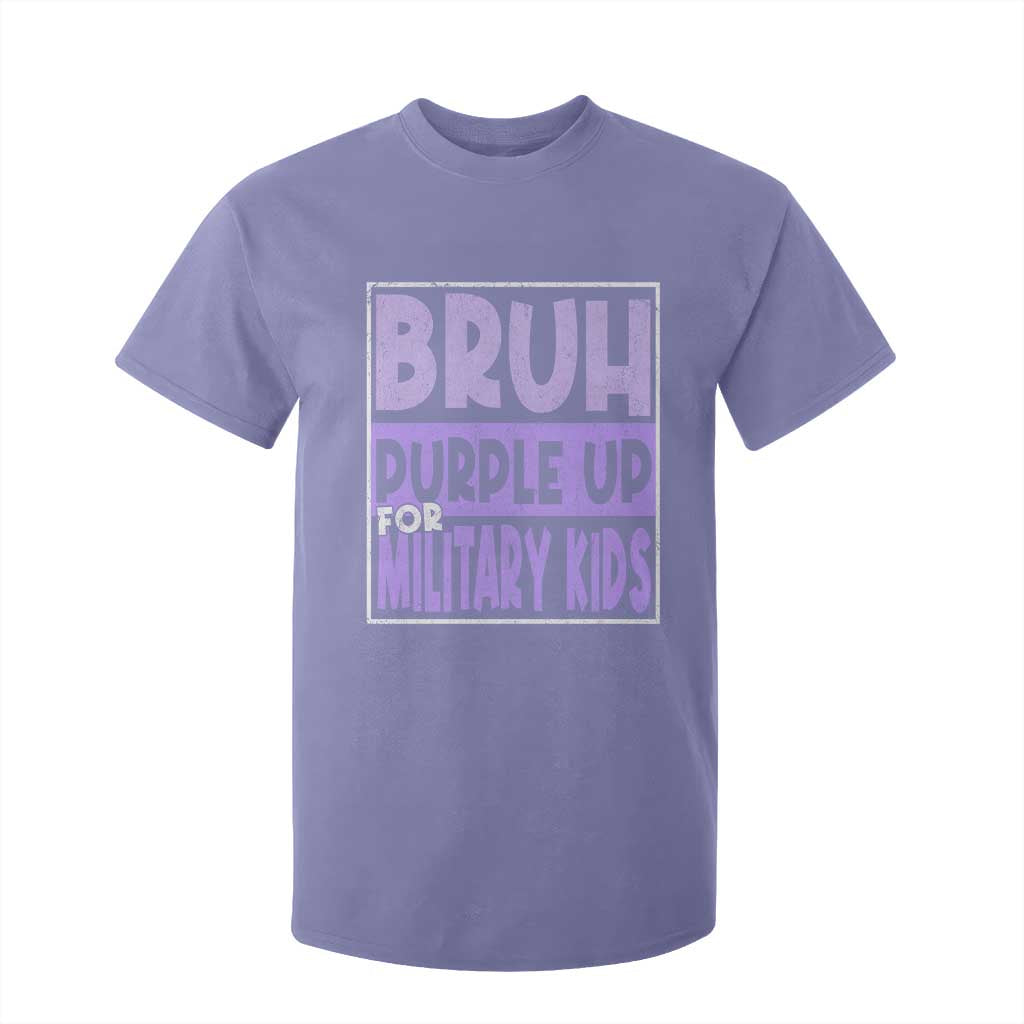Funny Bruh Purple Up For Military Kids T Shirt For Kid Military Child Month TS11 Violet Print Your Wear