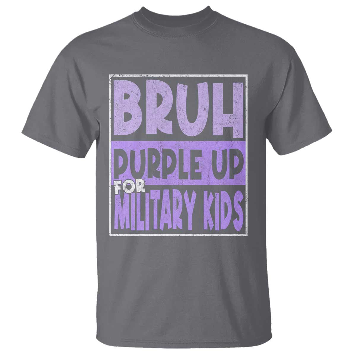 Funny Bruh Purple Up For Military Kids T Shirt Military Child Month TS11 Charcoal Print Your Wear