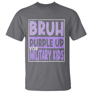 Funny Bruh Purple Up For Military Kids T Shirt Military Child Month TS11 Charcoal Print Your Wear