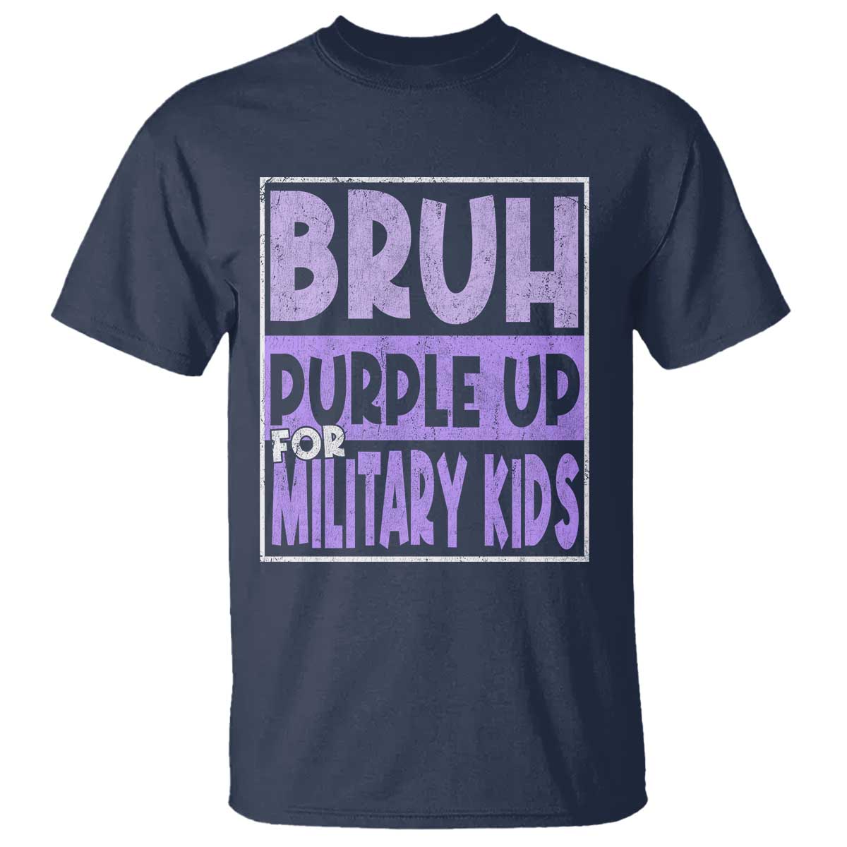 Funny Bruh Purple Up For Military Kids T Shirt Military Child Month TS11 Navy Print Your Wear