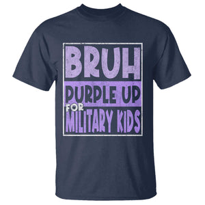Funny Bruh Purple Up For Military Kids T Shirt Military Child Month TS11 Navy Print Your Wear