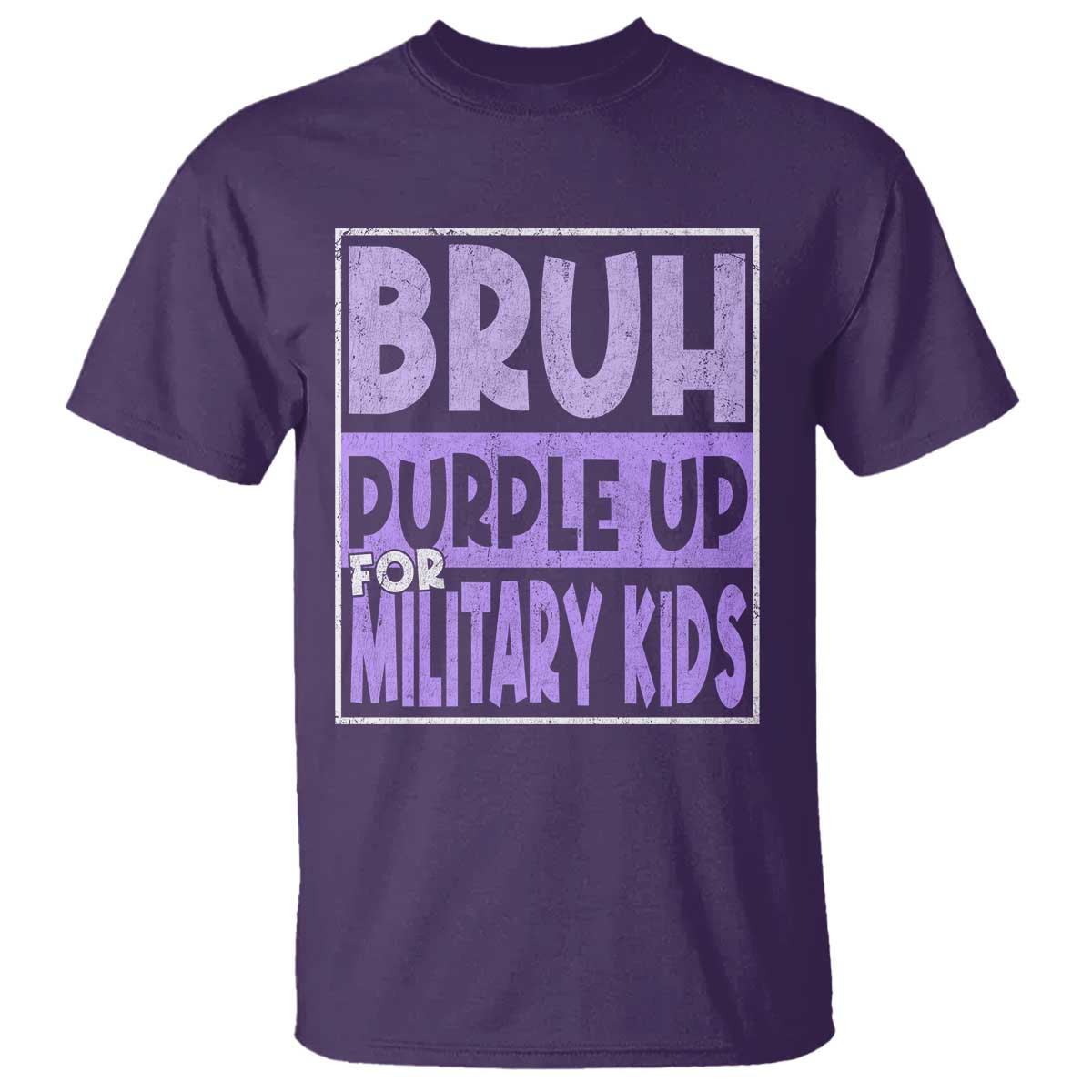 Funny Bruh Purple Up For Military Kids T Shirt Military Child Month TS11 Purple Print Your Wear