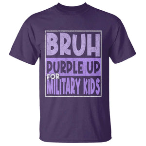 Funny Bruh Purple Up For Military Kids T Shirt Military Child Month TS11 Purple Print Your Wear