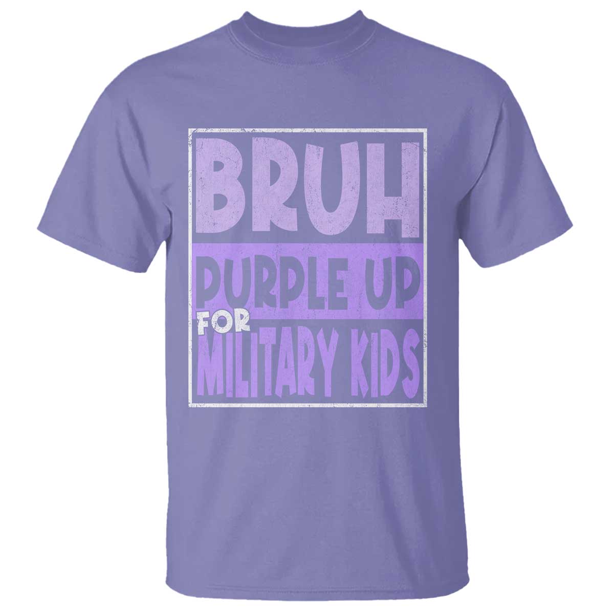 Funny Bruh Purple Up For Military Kids T Shirt Military Child Month TS11 Violet Print Your Wear