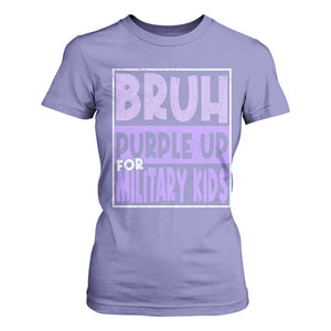 Funny Bruh Purple Up For Military Kids T Shirt For Women Military Child Month TS11 Violet Print Your Wear
