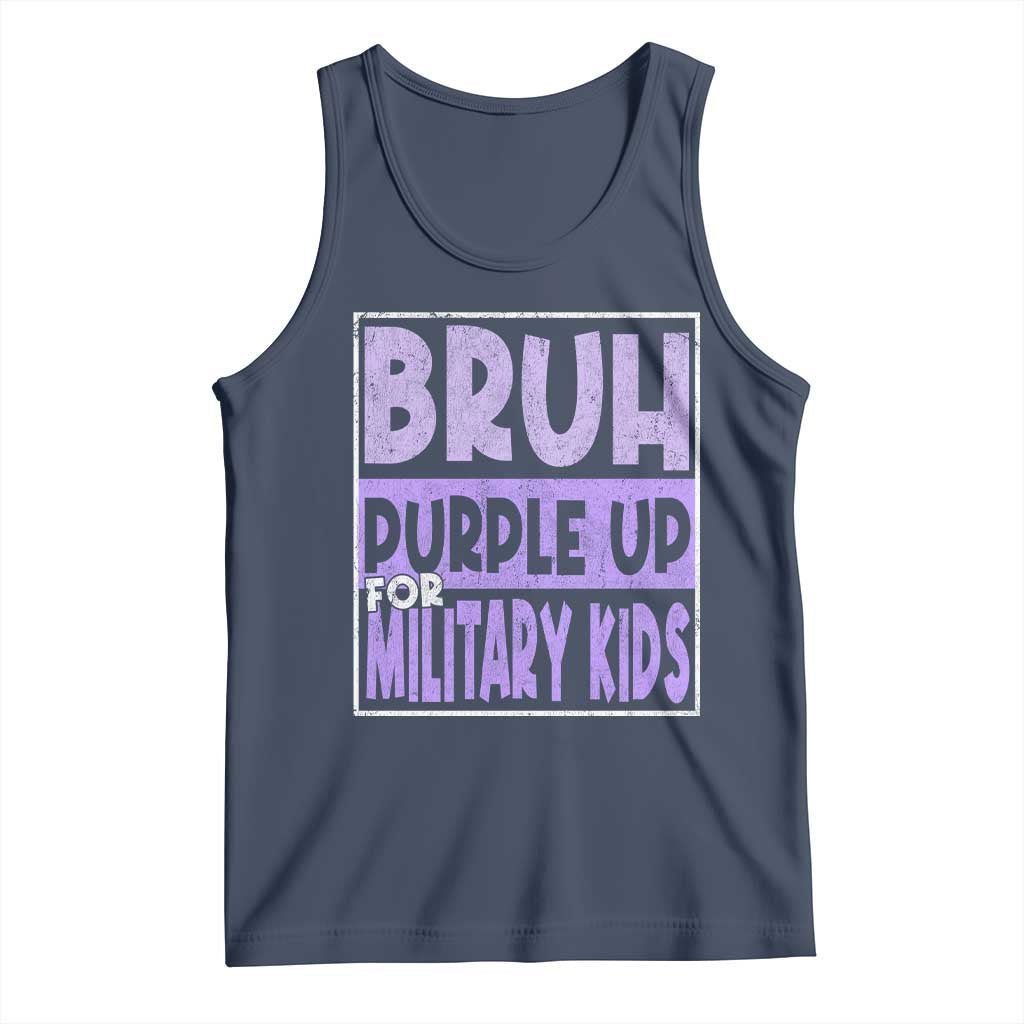 Funny Bruh Purple Up For Military Kids Tank Top Military Child Month TS11 Navy Print Your Wear