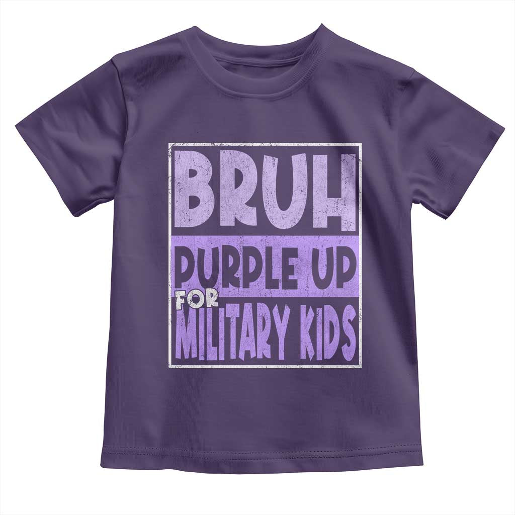 Funny Bruh Purple Up For Military Kids Toddler T Shirt Military Child Month TS11 Purple Print Your Wear