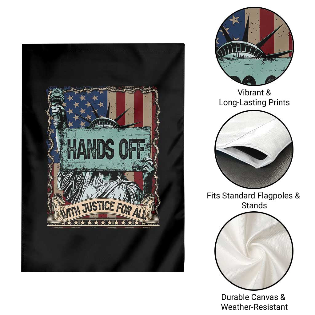 Funny Hands Off With Justice For All Garden Flag Statue Of Liberty American Flag TS11 Print Your Wear
