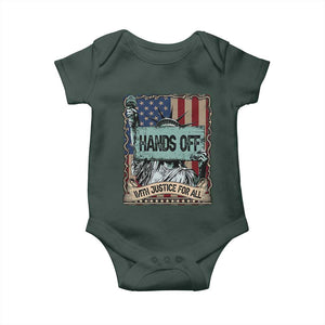 Funny Hands Off With Justice For All Baby Onesie Statue Of Liberty American Flag TS11 Print Your Wear