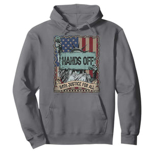 Funny Hands Off With Justice For All Hoodie Statue Of Liberty American Flag TS11 Charcoal Print Your Wear