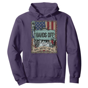 Funny Hands Off With Justice For All Hoodie Statue Of Liberty American Flag TS11 Purple Print Your Wear