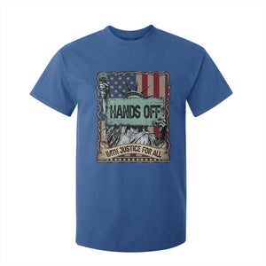 Funny Hands Off With Justice For All T Shirt For Kid Statue Of Liberty American Flag TS11 Royal Blue Print Your Wear