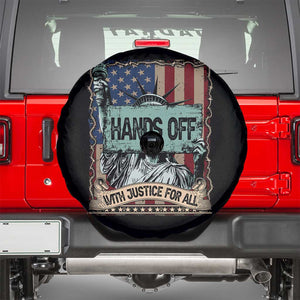 Funny Hands Off With Justice For All Spare Tire Cover Statue Of Liberty American Flag TS11 Black Print Your Wear