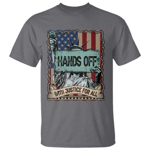 Funny Hands Off With Justice For All T Shirt Statue Of Liberty American Flag TS11 Charcoal Print Your Wear