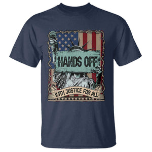 Funny Hands Off With Justice For All T Shirt Statue Of Liberty American Flag TS11 Navy Print Your Wear