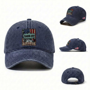 Funny Hands Off With Justice For All Washed Cotton Baseball Cap Statue Of Liberty American Flag TS11 Washed Cap Universal Fit Navy Print Your Wear