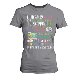 I Literally Want My Tax Dollars To Support National Parks Science Education T Shirt For Women In Case That Wasn't Clear TS11 Charcoal Print Your Wear