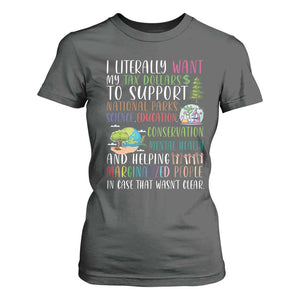 I Literally Want My Tax Dollars To Support National Parks Science Education T Shirt For Women In Case That Wasn't Clear TS11 Dark Heather Print Your Wear