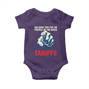 One More Time For The People In The Back We Pay The Tariffs Baby Onesie Pointing Hand TS11 Purple Print Your Wear