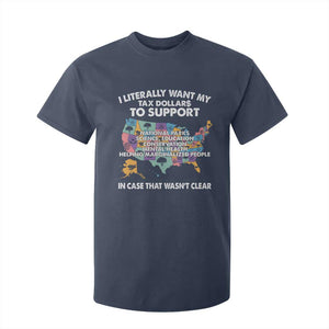I Literally Want My Tax Dollars To Support National Parks T Shirt For Kid In Case That Wasn't Clear Vintage American Map TS11 Navy Print Your Wear