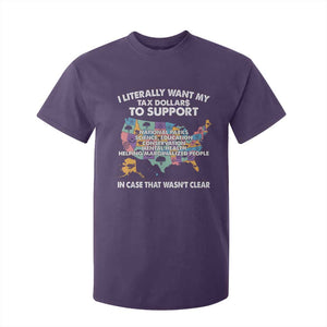 I Literally Want My Tax Dollars To Support National Parks T Shirt For Kid In Case That Wasn't Clear Vintage American Map TS11 Purple Print Your Wear