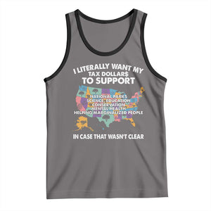 I Literally Want My Tax Dollars To Support National Parks Tank Top In Case That Wasn't Clear Vintage American Map TS11 Deep Heather Black Print Your Wear