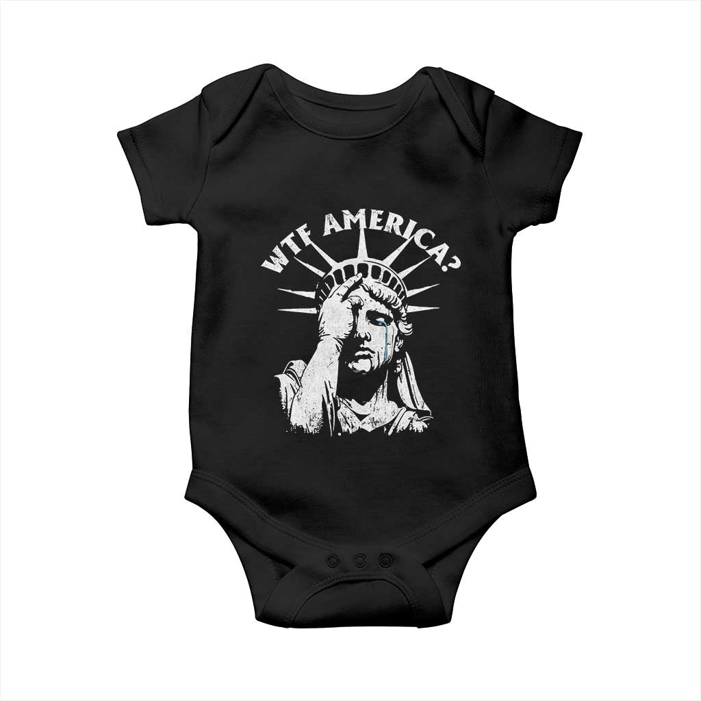 Funny Statue Of Liberty WTF America Baby Onesie TS11 Black Print Your Wear