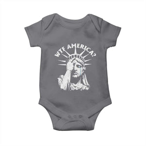 Funny Statue Of Liberty WTF America Baby Onesie TS11 Charcoal Print Your Wear