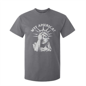 Funny Statue Of Liberty WTF America T Shirt For Kid TS11 Charcoal Print Your Wear