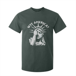 Funny Statue Of Liberty WTF America T Shirt For Kid TS11 Dark Forest Green Print Your Wear