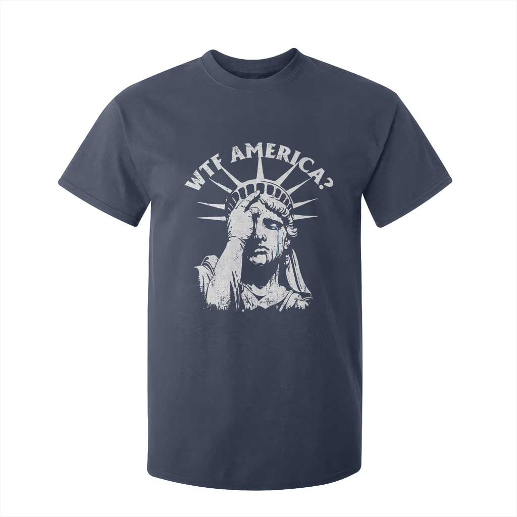 Funny Statue Of Liberty WTF America T Shirt For Kid TS11 Navy Print Your Wear