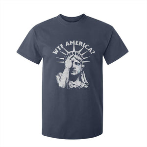Funny Statue Of Liberty WTF America T Shirt For Kid TS11 Navy Print Your Wear