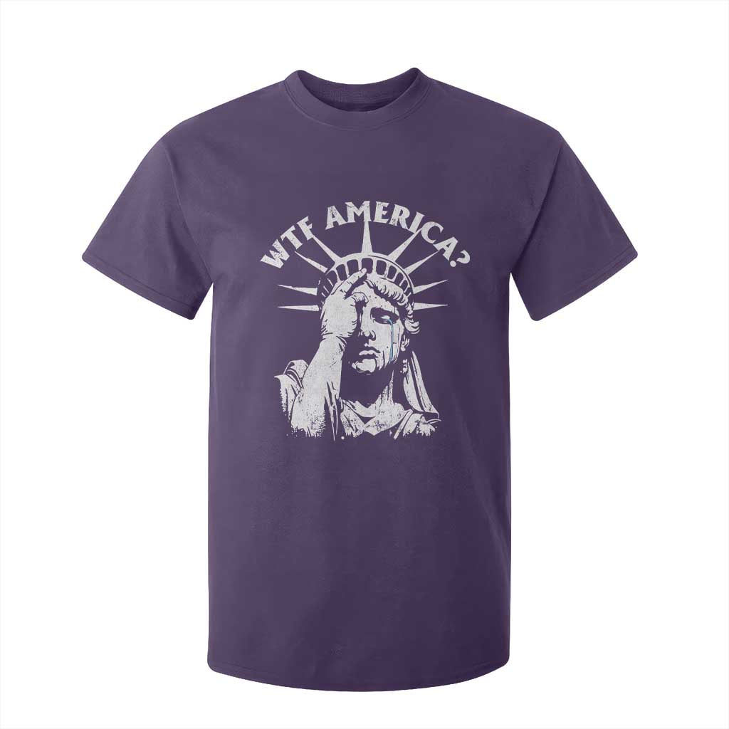 Funny Statue Of Liberty WTF America T Shirt For Kid TS11 Purple Print Your Wear