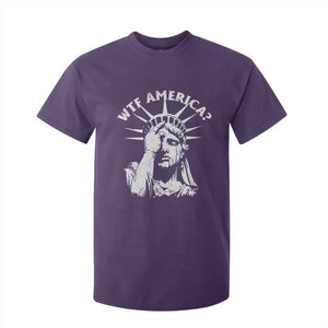 Funny Statue Of Liberty WTF America T Shirt For Kid TS11 Purple Print Your Wear