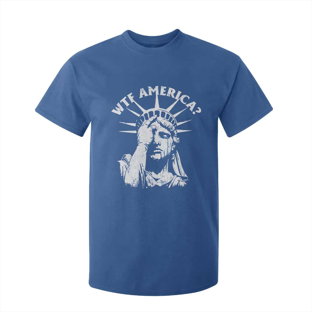 Funny Statue Of Liberty WTF America T Shirt For Kid TS11 Royal Blue Print Your Wear