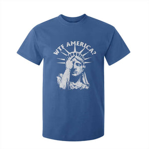 Funny Statue Of Liberty WTF America T Shirt For Kid TS11 Royal Blue Print Your Wear