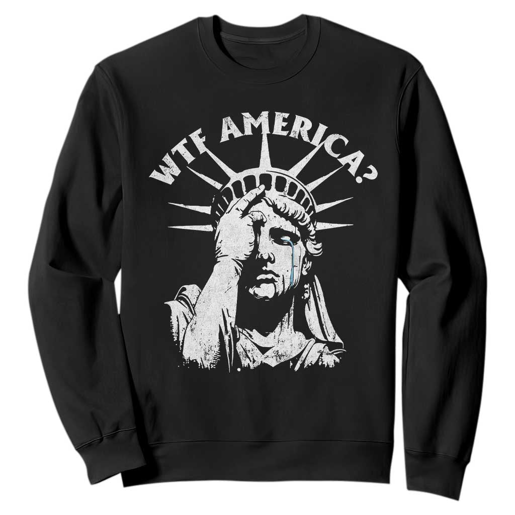 Funny Statue Of Liberty WTF America Sweatshirt TS11 Black Print Your Wear