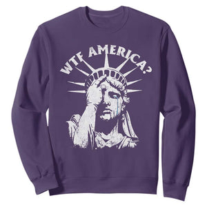 Funny Statue Of Liberty WTF America Sweatshirt TS11 Purple Print Your Wear
