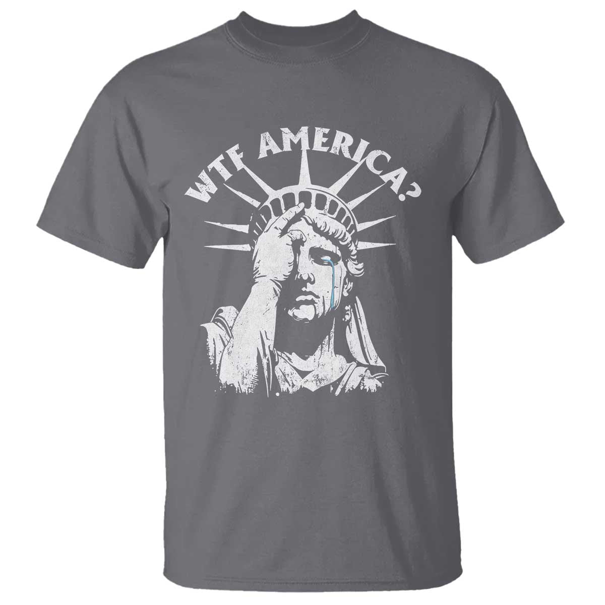 Funny Statue Of Liberty WTF America T Shirt TS11 Charcoal Print Your Wear