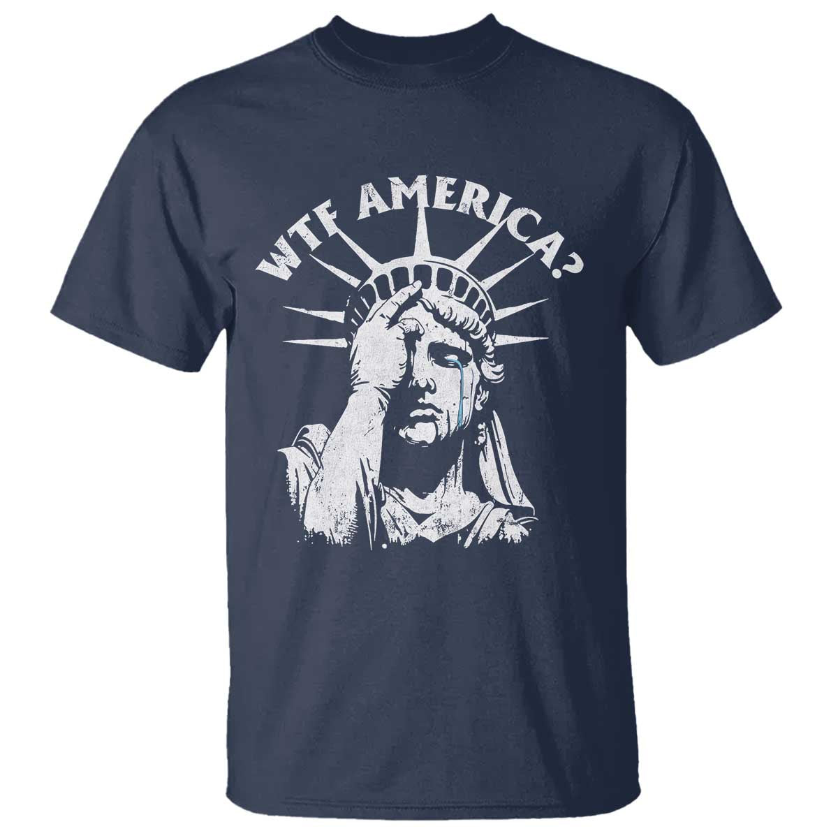Funny Statue Of Liberty WTF America T Shirt TS11 Navy Print Your Wear