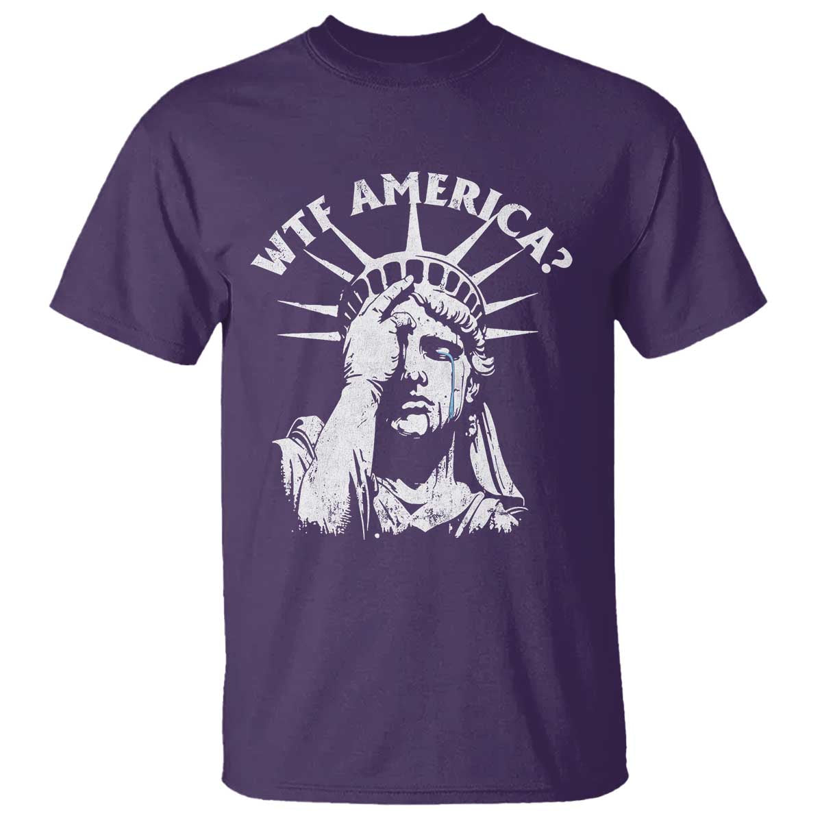 Funny Statue Of Liberty WTF America T Shirt TS11 Purple Print Your Wear