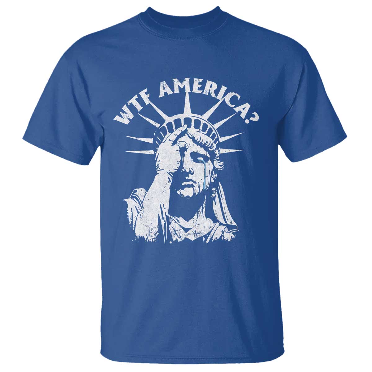 Funny Statue Of Liberty WTF America T Shirt TS11 Royal Blue Print Your Wear