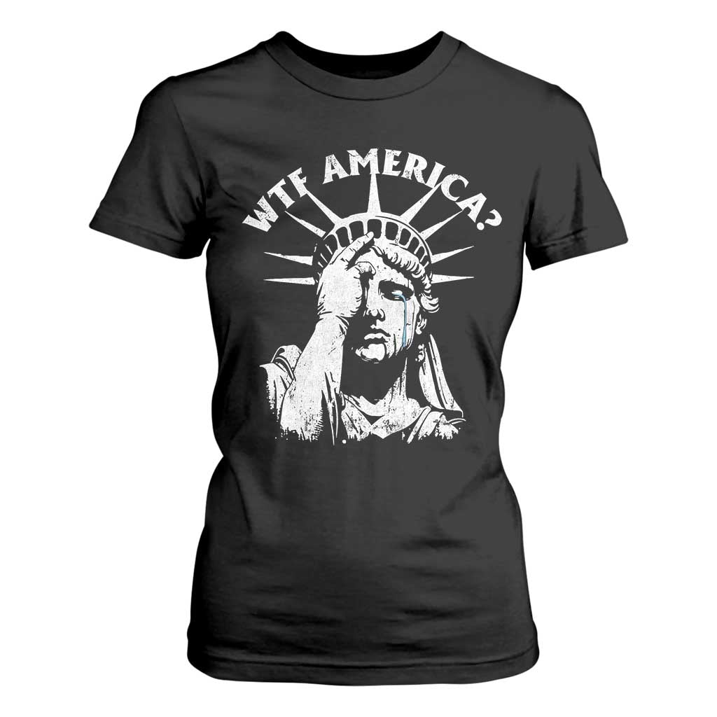 Funny Statue Of Liberty WTF America T Shirt For Women TS11 Black Print Your Wear
