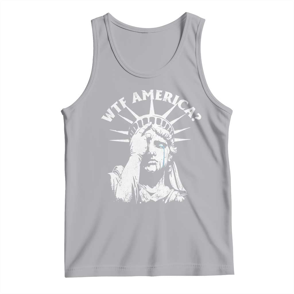 Funny Statue Of Liberty WTF America Tank Top TS11 Athletic Heather Print Your Wear